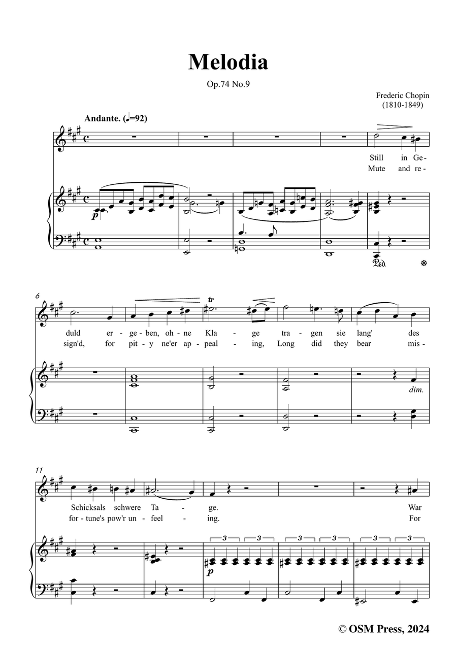 Chopin-Melodia,in f sharp minor Piano, Vocal scores gallery preview page 3