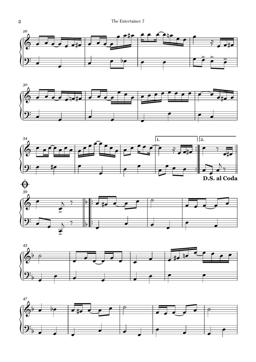 The Entertainer The Entertainer Easy Piano scores gallery preview page 2