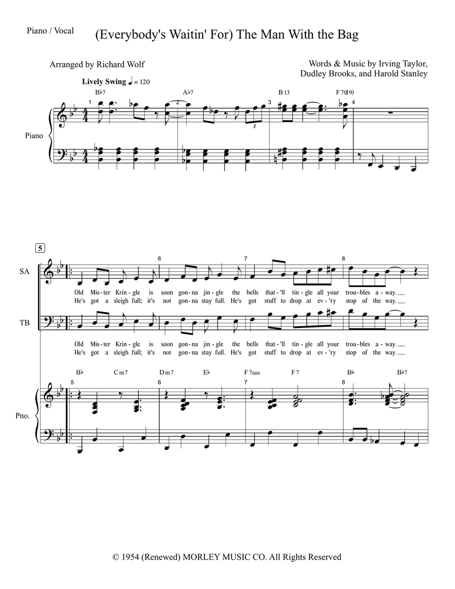 (Everybody's Waitin' For) The Man With The Bag 4-Part scores gallery preview page 1