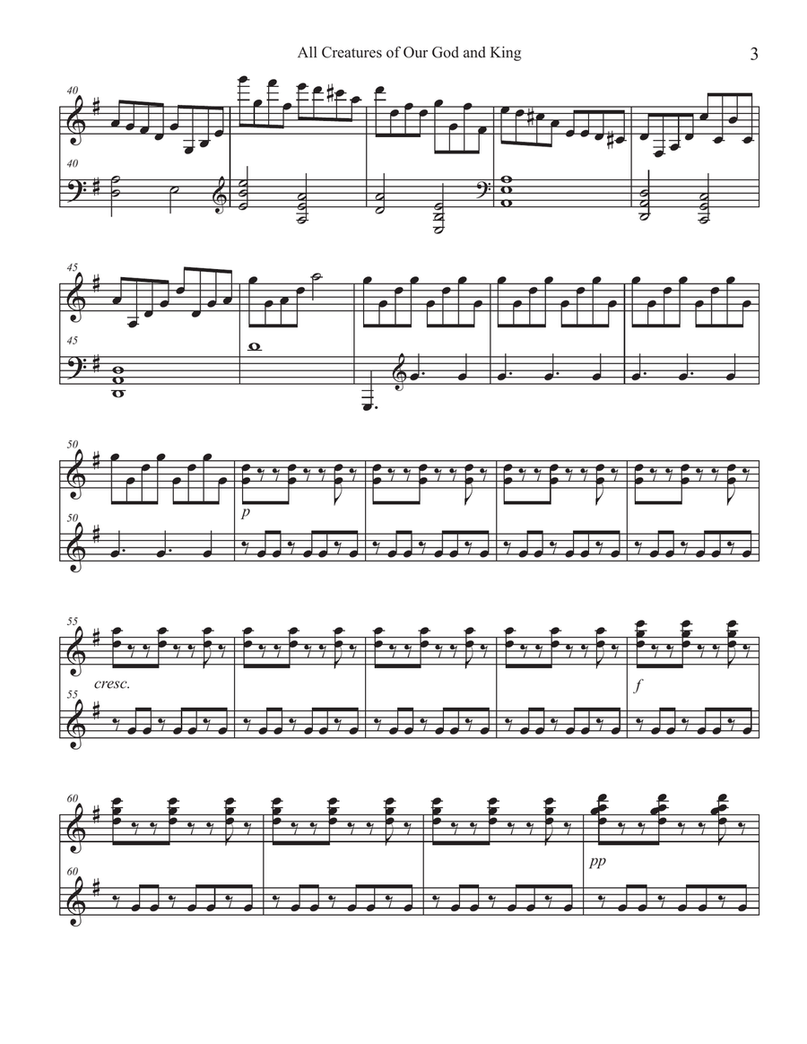 All Creatures of Our God and King Piano Solo scores gallery preview page 3