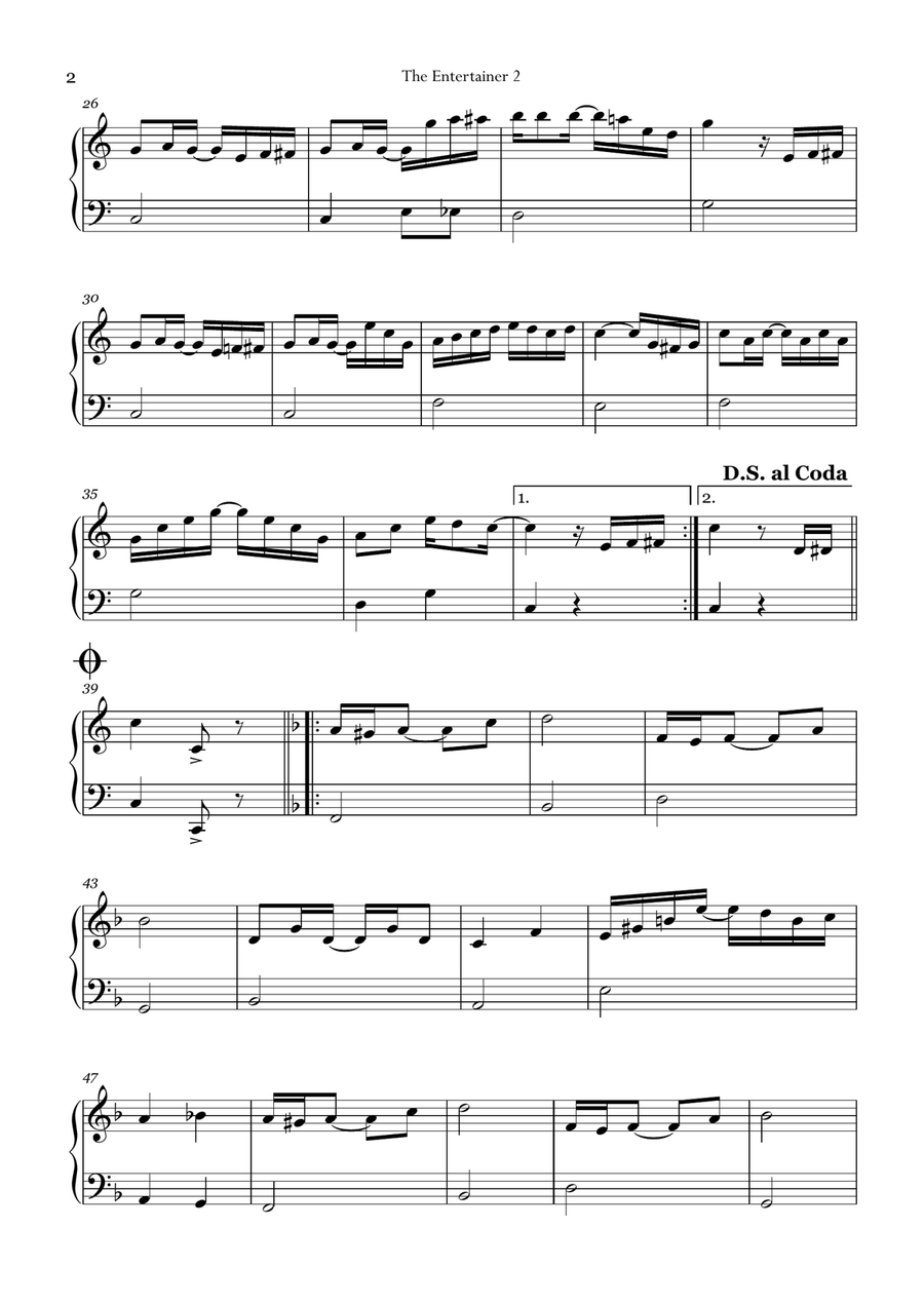 The Entertainer The Entertainer Easy Piano scores gallery preview page 2