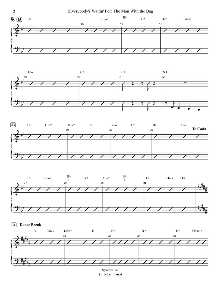 (Everybody's Waitin' For) The Man With The Bag Show Choir scores gallery preview page 2