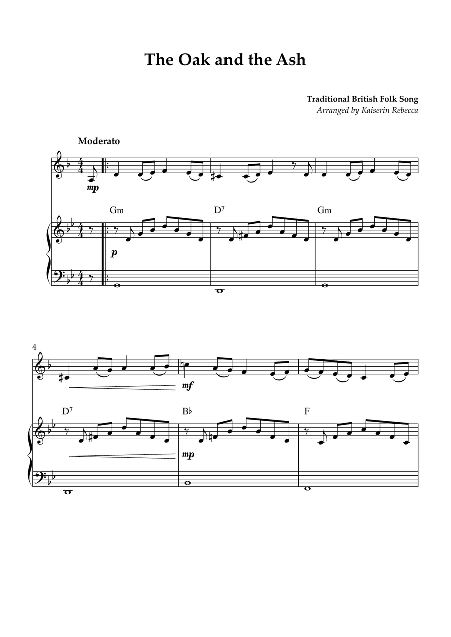 The Oak and the Ash The Oak and the Ash Piano scores gallery preview page 1