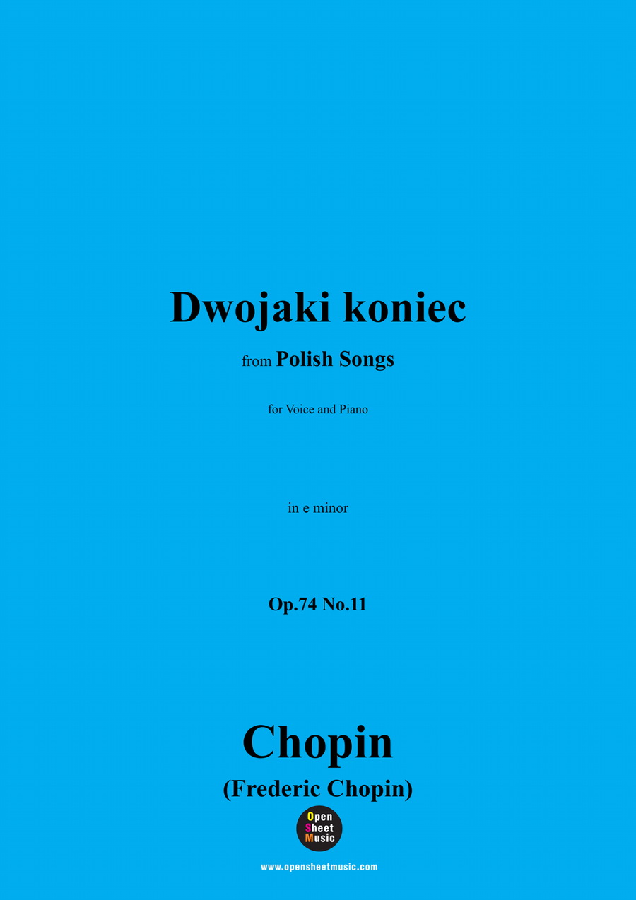 Chopin-Dwojaki koniec,in e minor Piano, Vocal scores gallery preview page 1