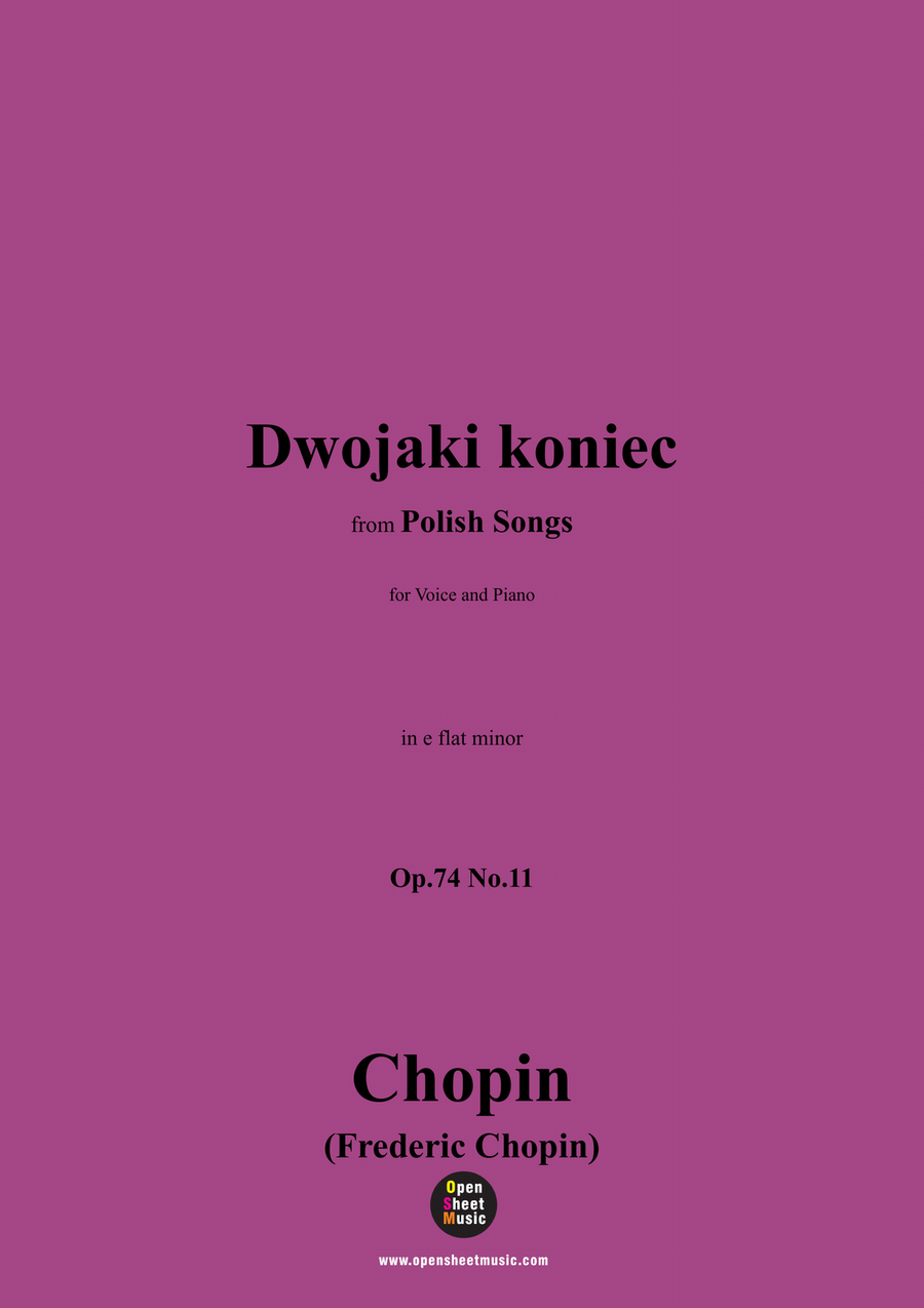 Chopin-Dwojaki koniec,in e flat minor Piano, Vocal scores gallery preview page 1