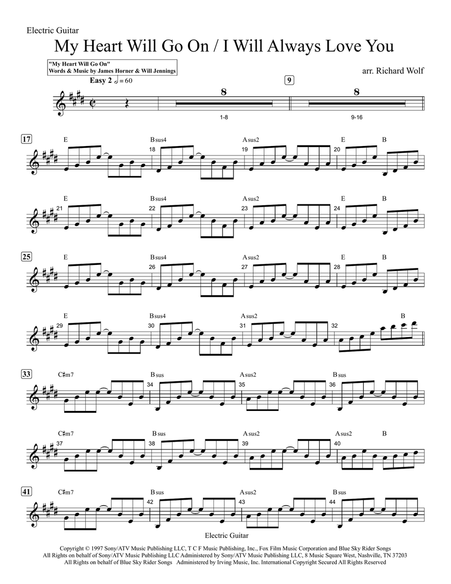 Medley: My Heart Will Go On (Love Theme From 'titanic') with I Will Always Love You Show Choir scores gallery preview page 1