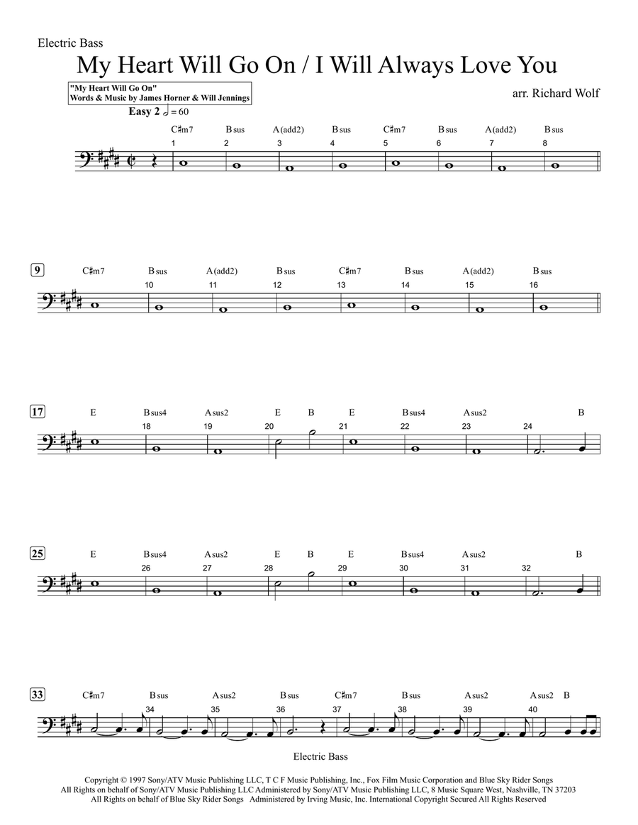 Medley: My Heart Will Go On (Love Theme From 'titanic') with I Will Always Love You Show Choir scores gallery preview page 1