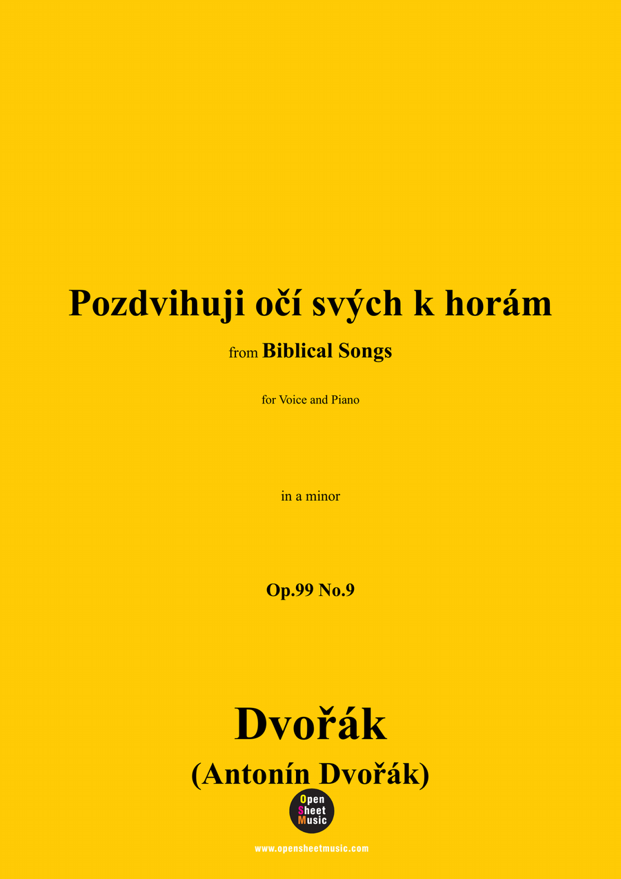 A. Dvořák-Pozdvihuji očí svých k horám,in a minor Piano, Vocal scores gallery preview page 1