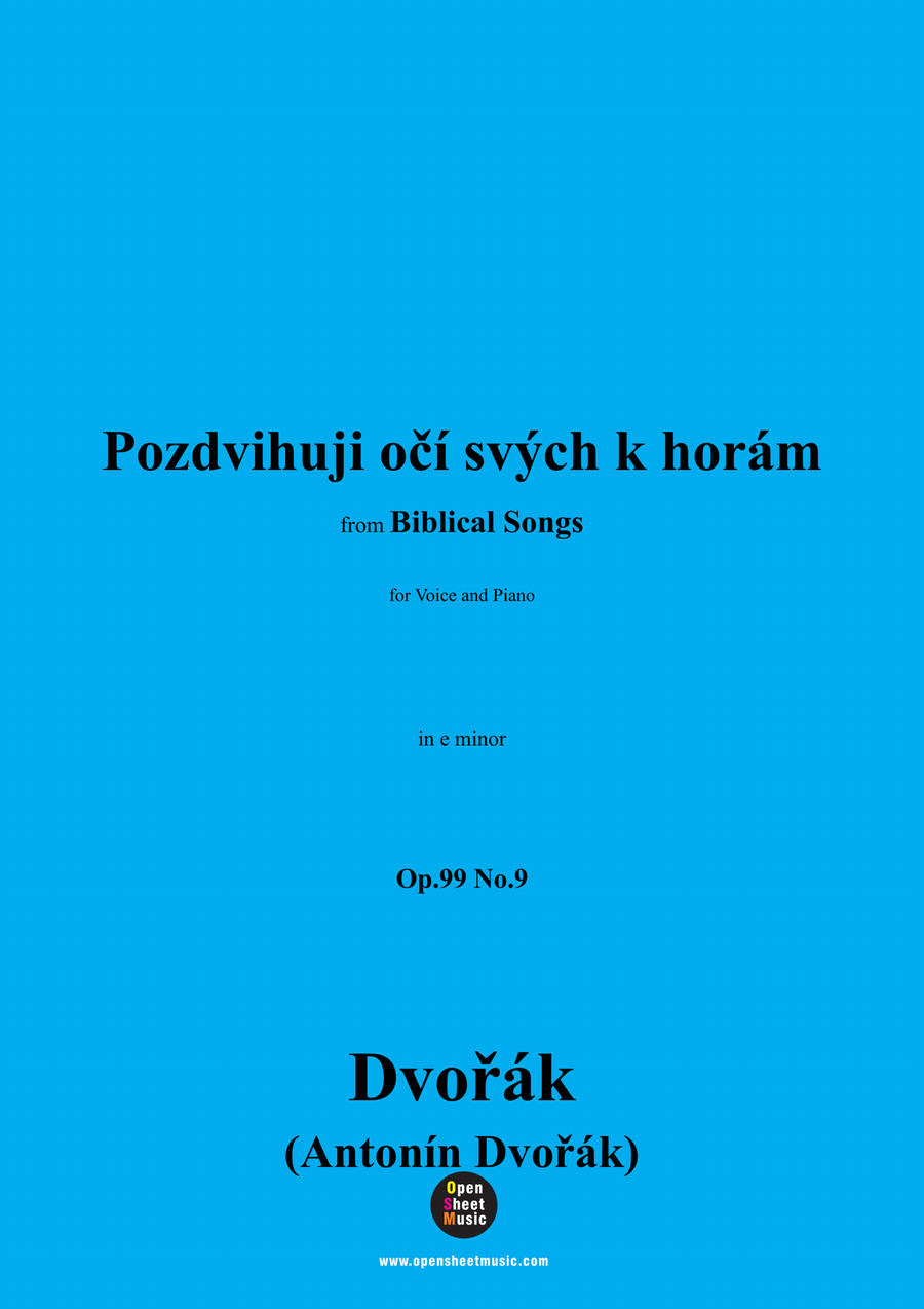 A. Dvořák-Pozdvihuji očí svých k horám,in e minor Piano, Vocal scores gallery preview page 1