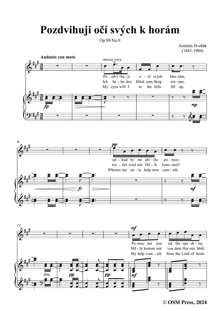A. Dvořák-Pozdvihuji očí svých k horám,in f sharp minor Piano, Vocal scores gallery preview page 3