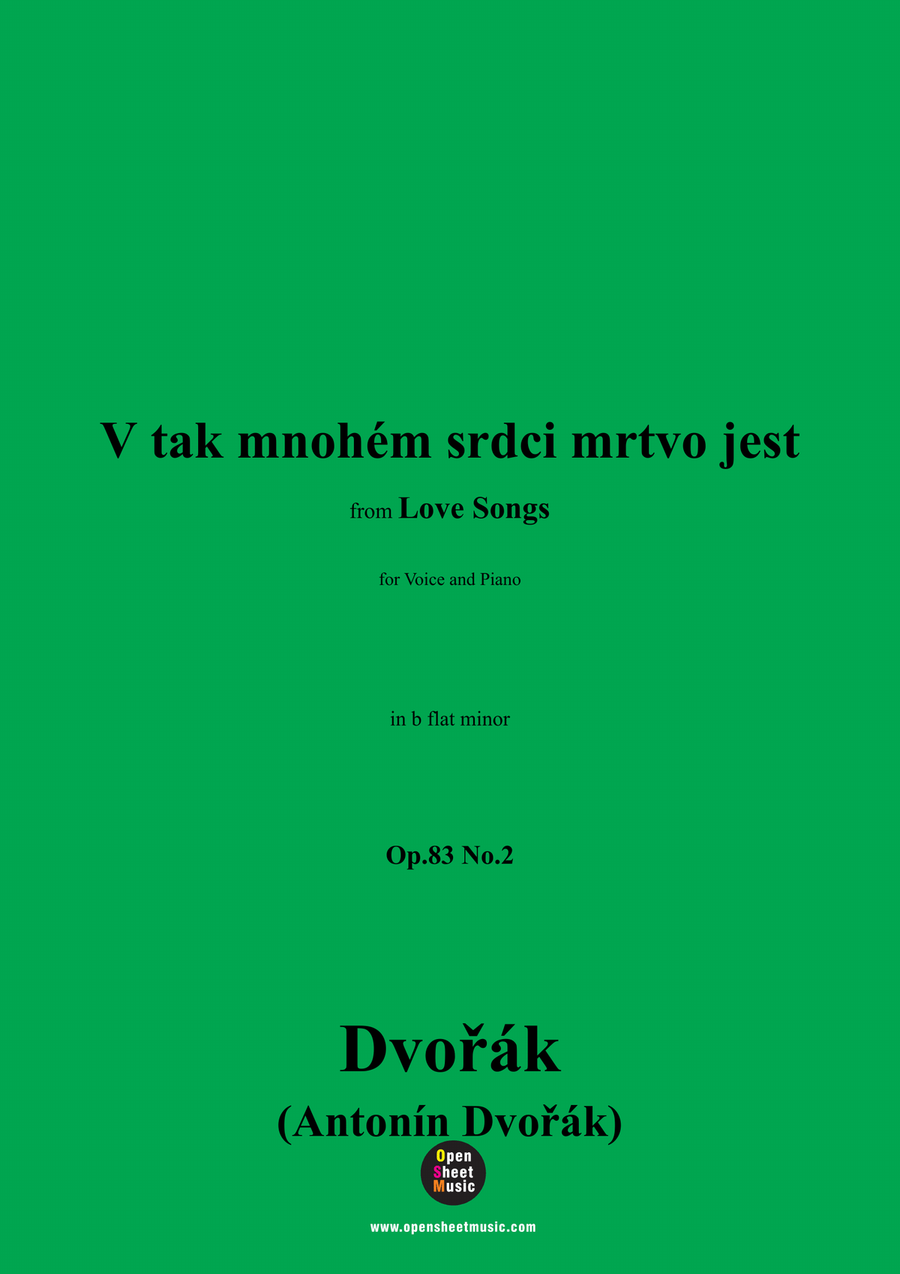 A. Dvořák-V tak mnohém srdci mrtvo jest,in b flat minor Piano, Vocal scores gallery preview page 1