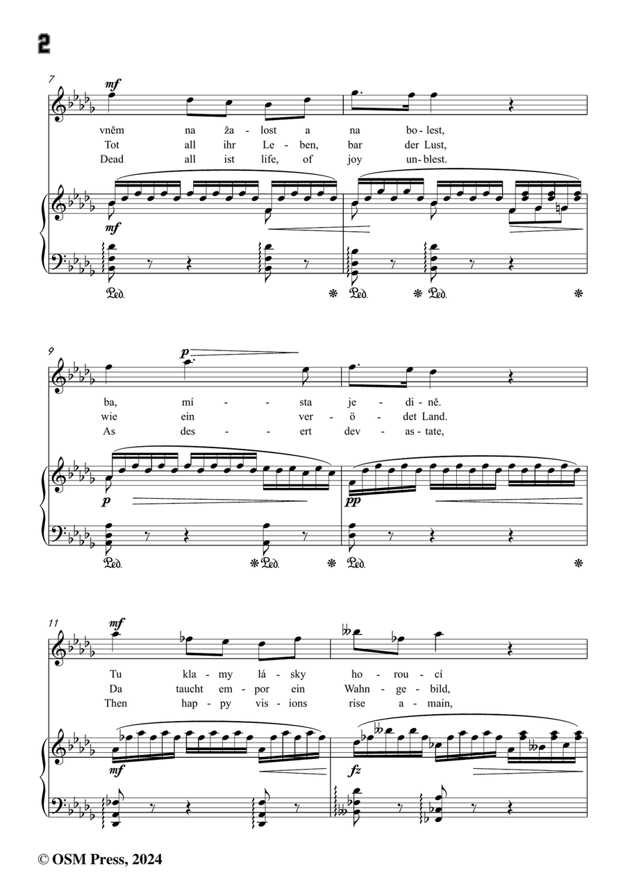 A. Dvořák-V tak mnohém srdci mrtvo jest,in b flat minor Piano, Vocal scores gallery preview page 4