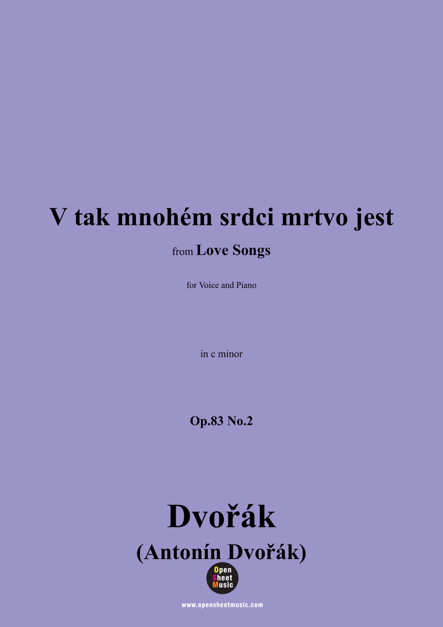 A. Dvořák-V tak mnohém srdci mrtvo jest,in c minor Piano, Vocal scores gallery preview page 1