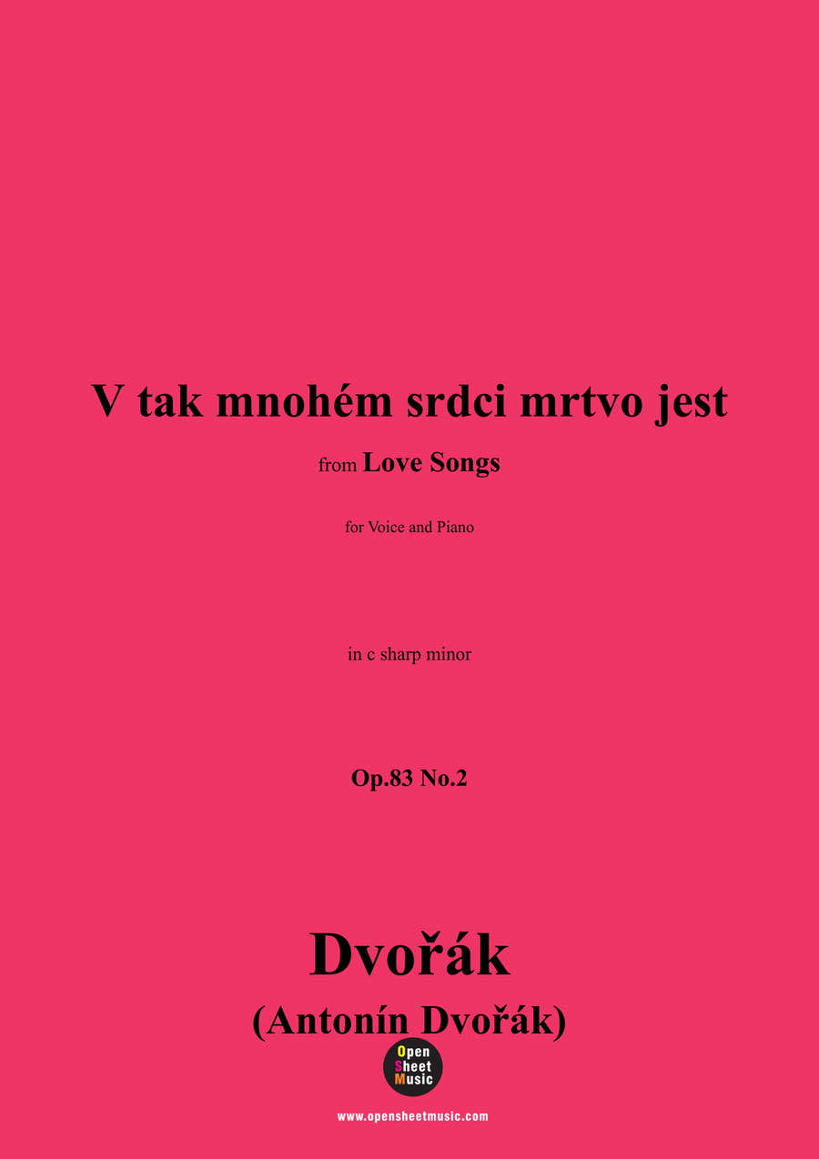 A. Dvořák-V tak mnohém srdci mrtvo jest,in c sharp minor Piano, Vocal scores gallery preview page 1