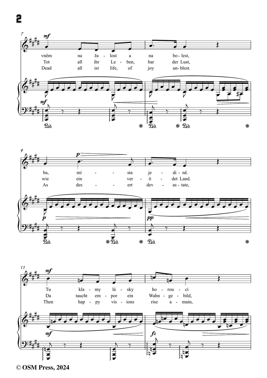 A. Dvořák-V tak mnohém srdci mrtvo jest,in c sharp minor Piano, Vocal scores gallery preview page 4