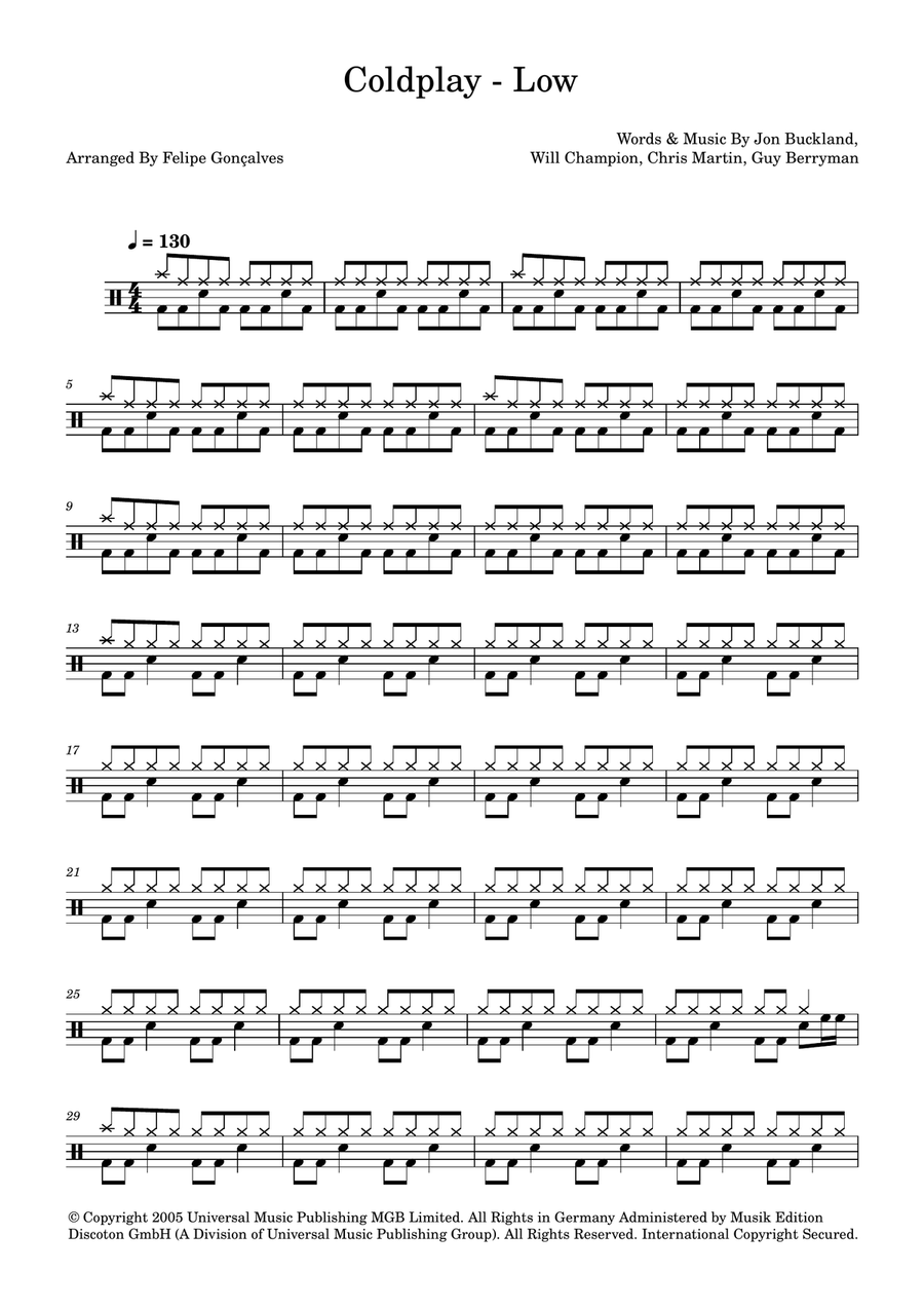 Low Low Drum Set scores gallery preview page 1