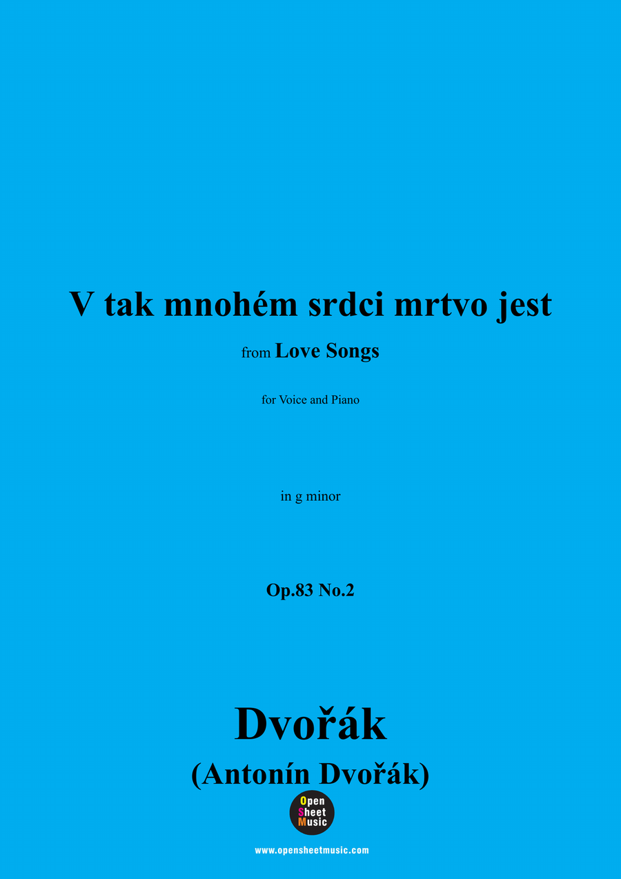 A. Dvořák-V tak mnohém srdci mrtvo jest,in g minor Piano, Vocal scores gallery preview page 1