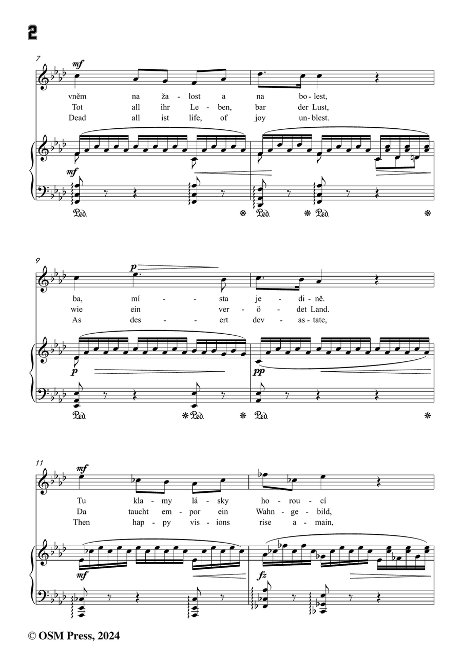 A. Dvořák-V tak mnohém srdci mrtvo jest,in f minor Piano, Vocal scores gallery preview page 4