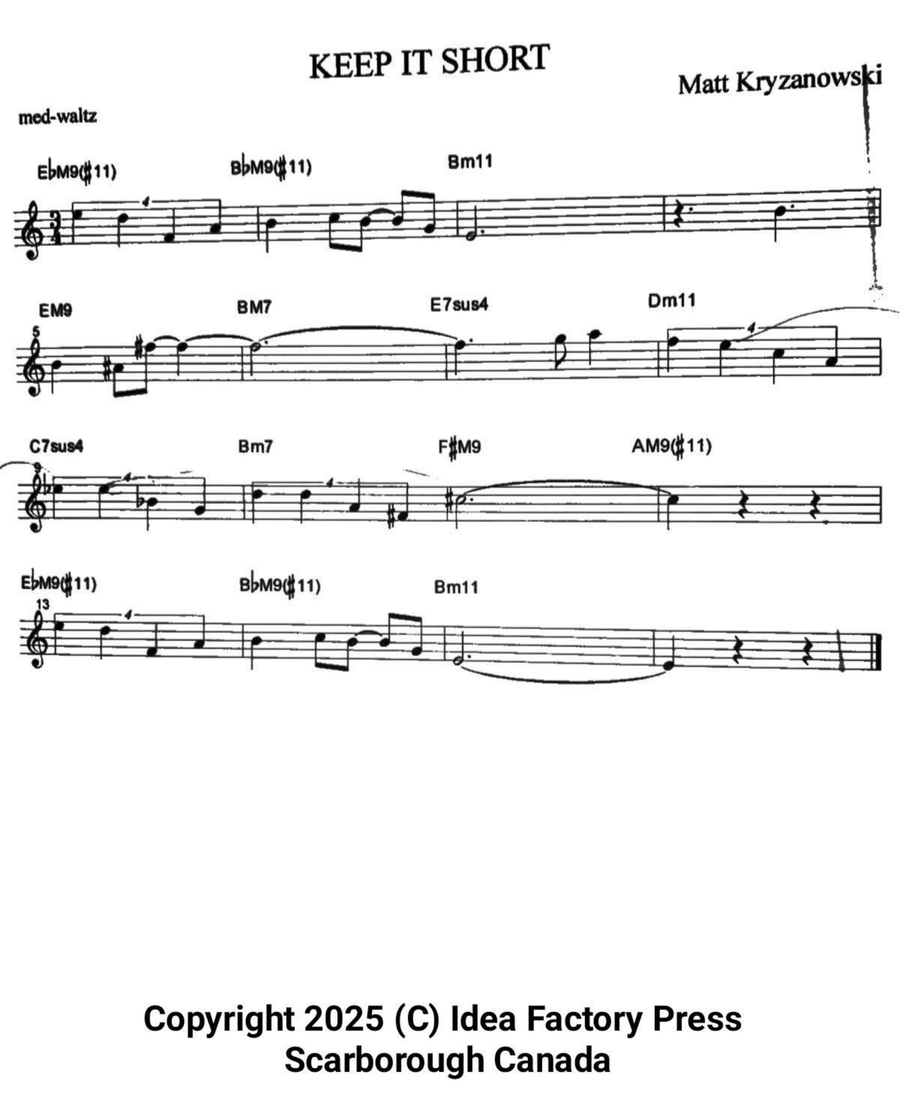 Keep It Short Keep It Short Piano scores gallery preview page 1