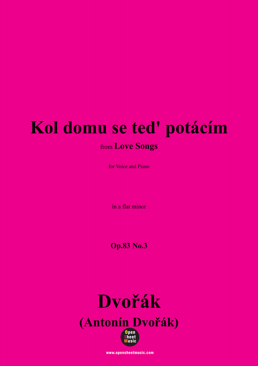 A. Dvořák-Kol domu se ted' potácím,in a flat minor Piano, Vocal scores gallery preview page 1