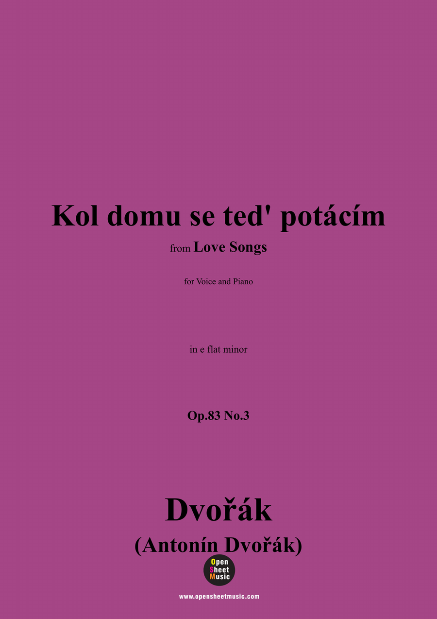 A. Dvořák-Kol domu se ted' potácím,in e flat minor Piano, Vocal scores gallery preview page 1