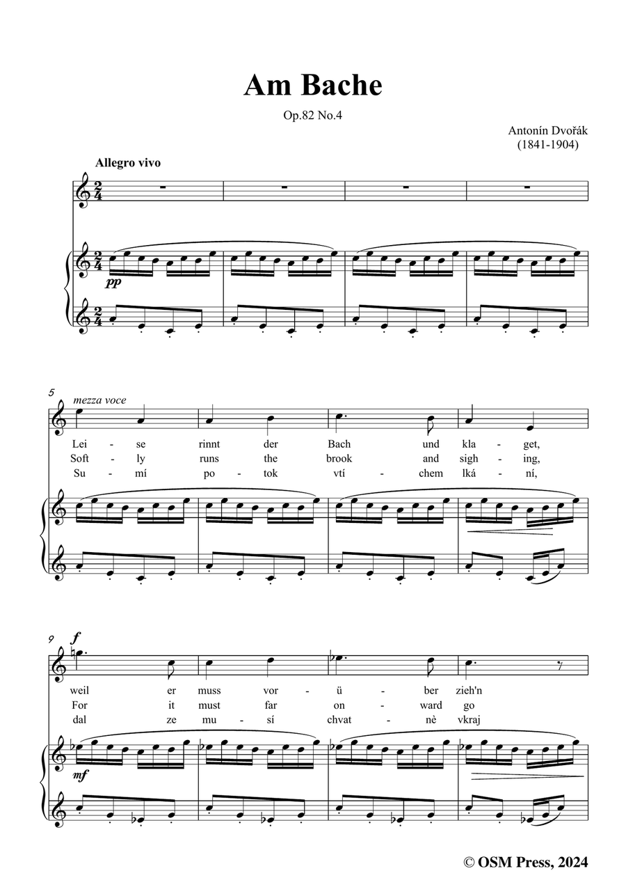A. Dvořák-Am Bache,in a minor Piano, Vocal scores gallery preview page 3