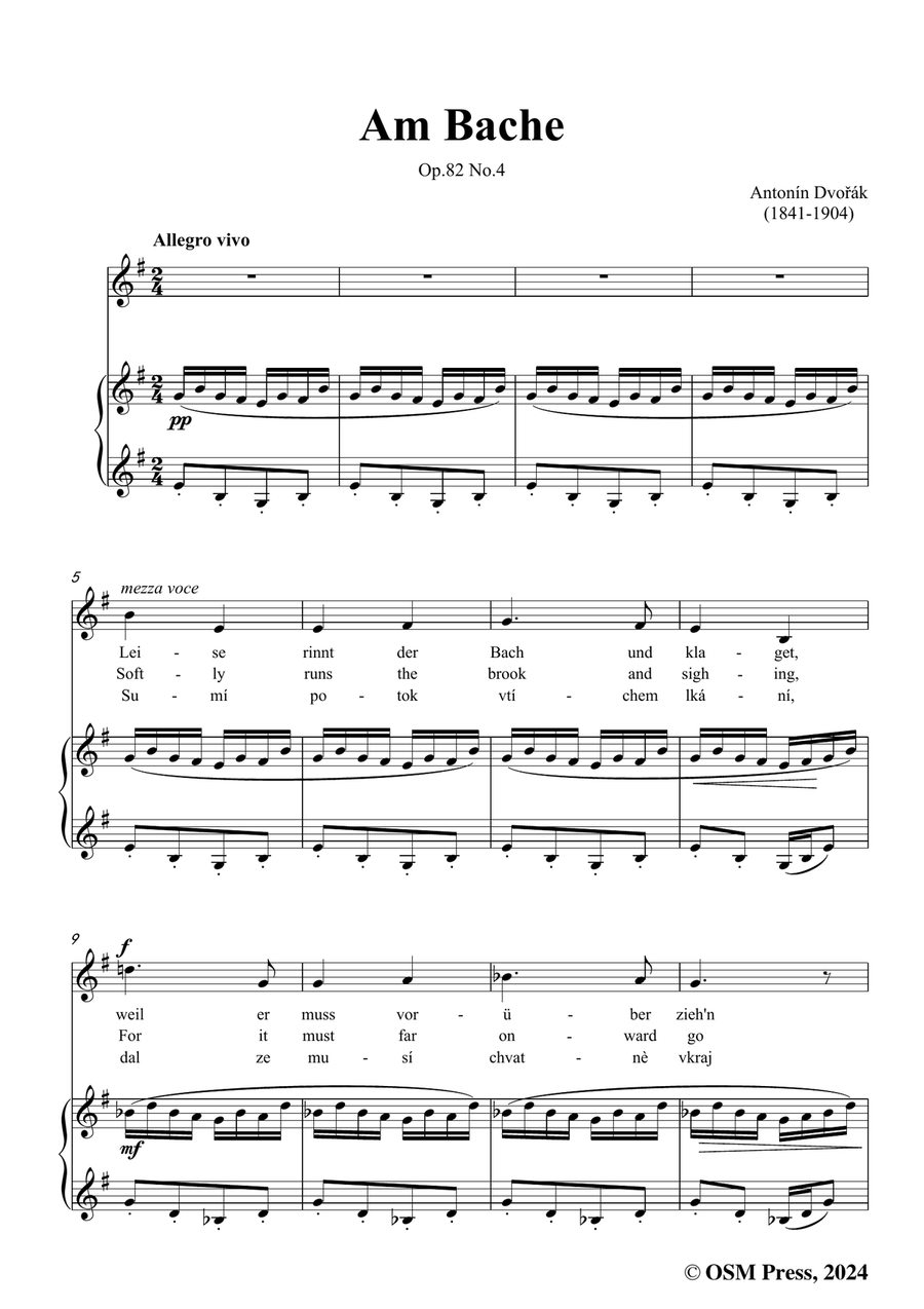 A. Dvořák-Am Bache,in e minor Piano, Vocal scores gallery preview page 3