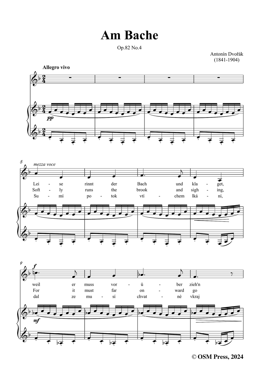 A. Dvořák-Am Bache,in d minor Piano, Vocal scores gallery preview page 3
