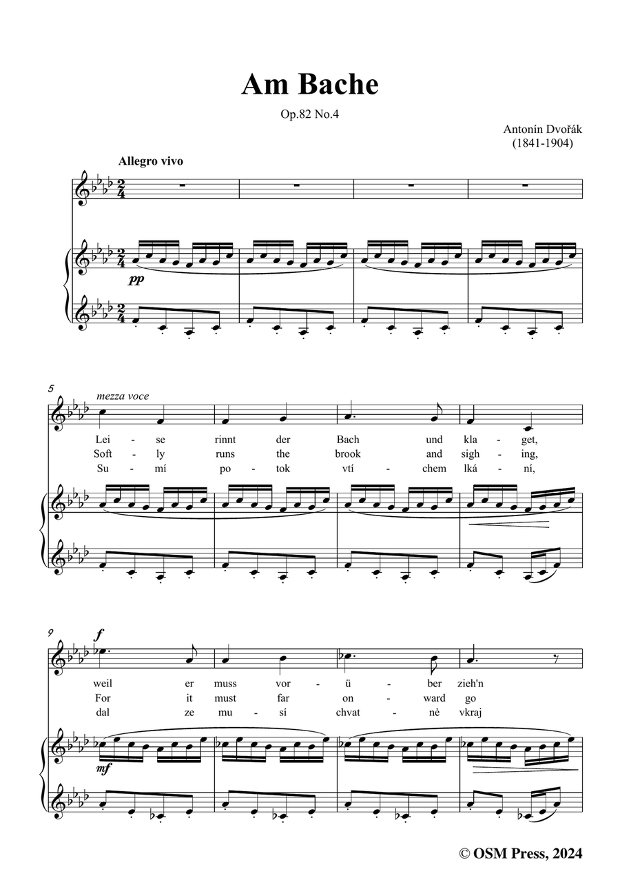 A. Dvořák-Am Bache,in f minor Piano, Vocal scores gallery preview page 3