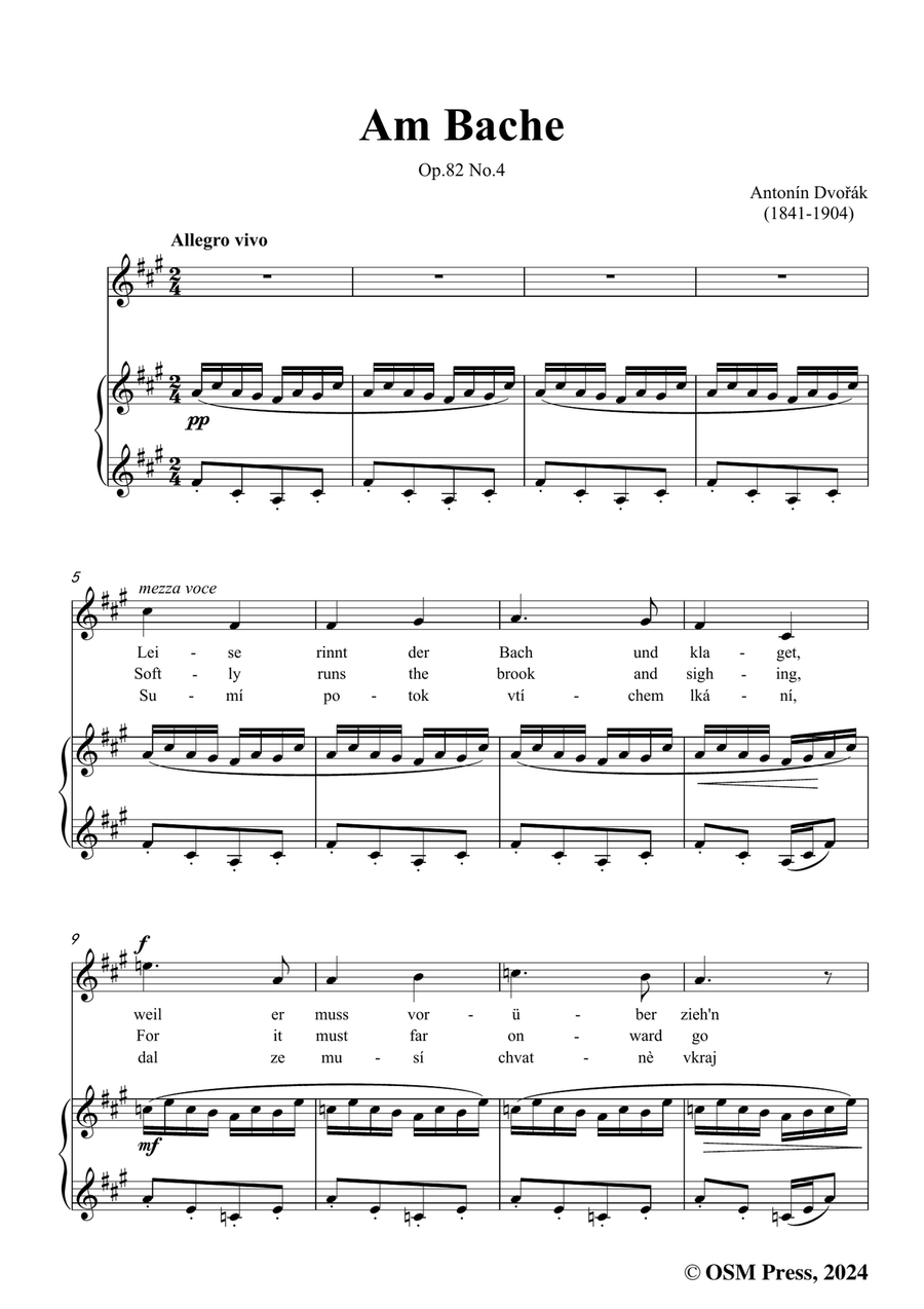 A. Dvořák-Am Bache,in f sharp minor Piano, Vocal scores gallery preview page 3