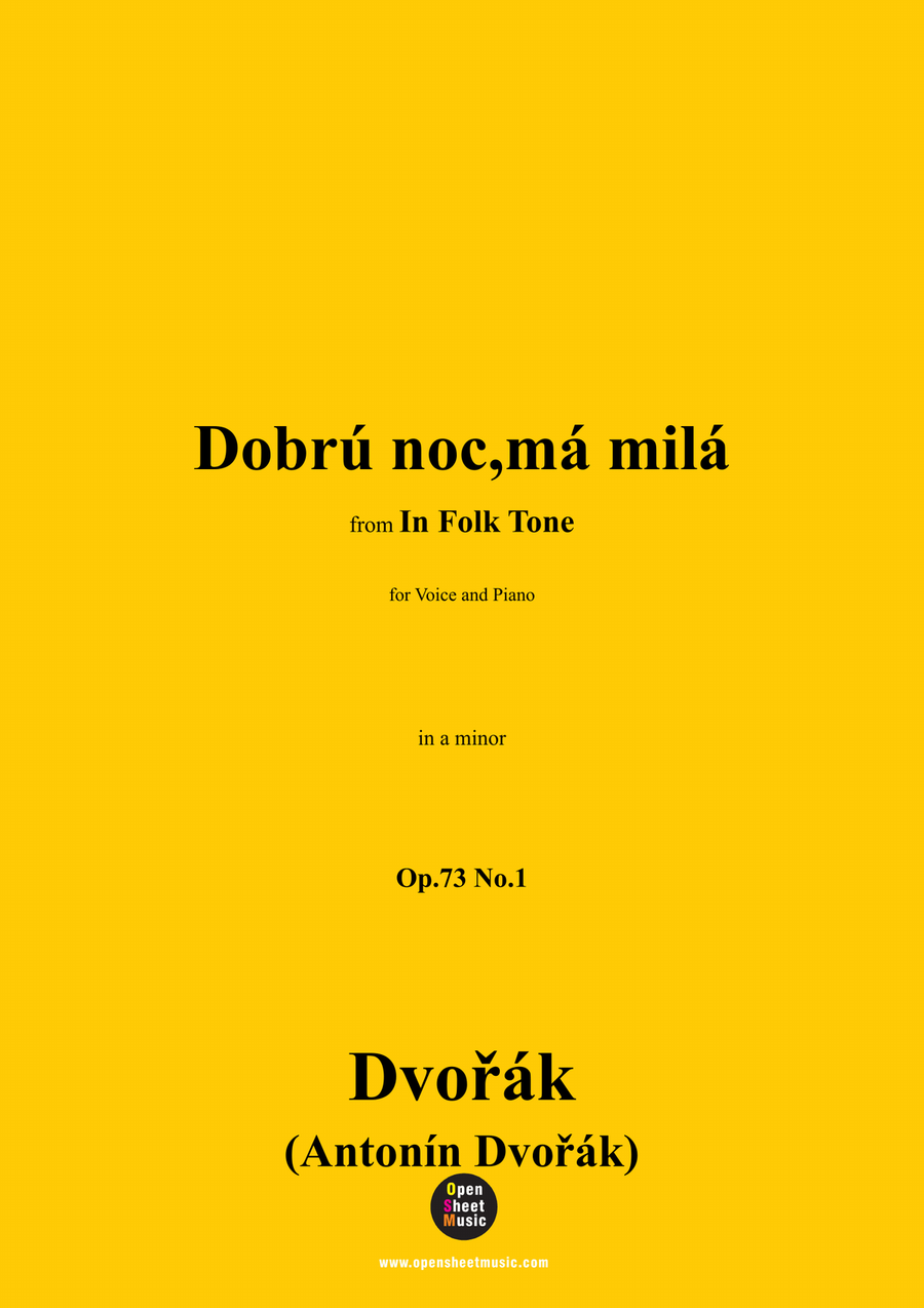 A. Dvořák-Dobrú noc,má milá,in a minor Piano, Vocal scores gallery preview page 1