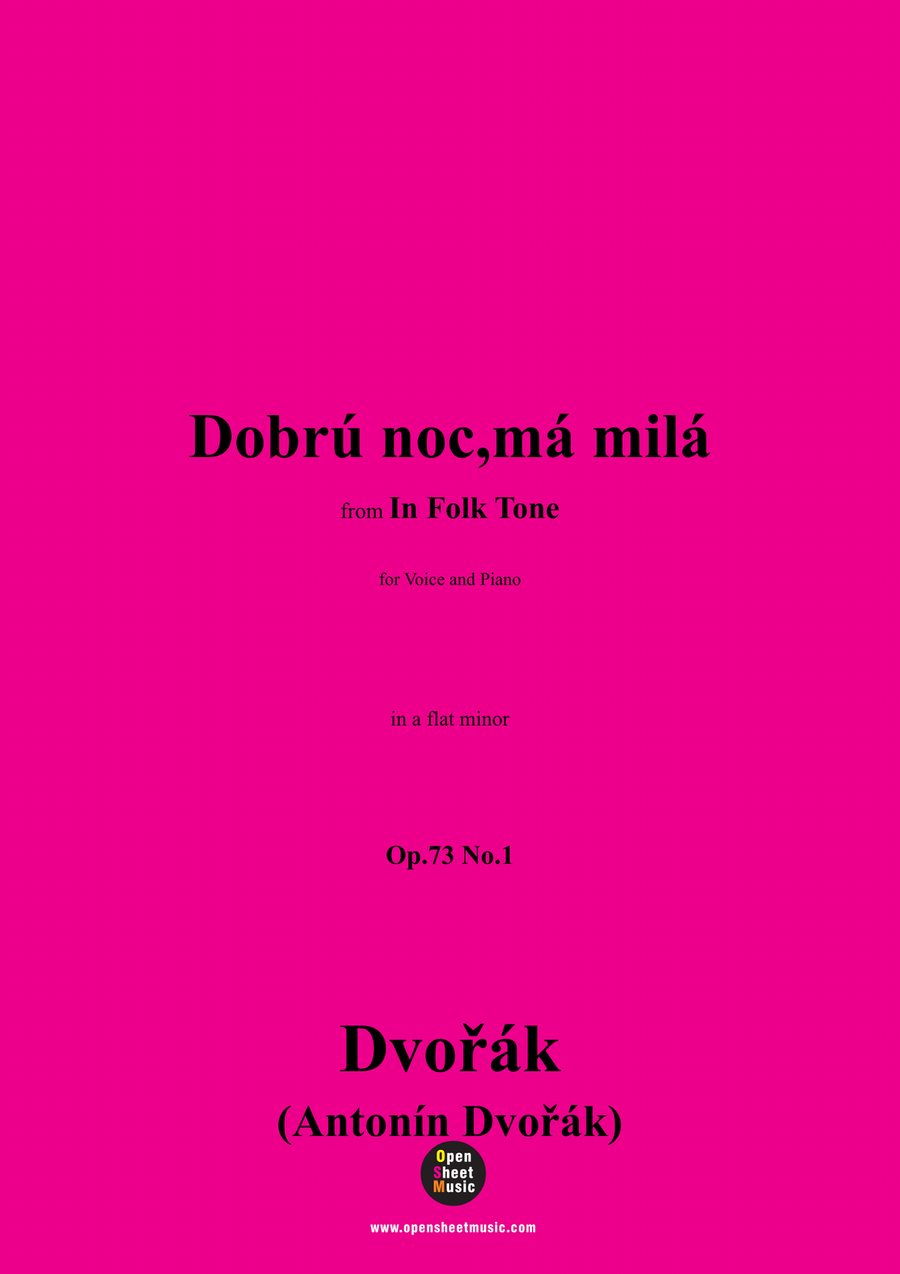 A. Dvořák-Dobrú noc,má milá,in a flat minor Piano, Vocal scores gallery preview page 1