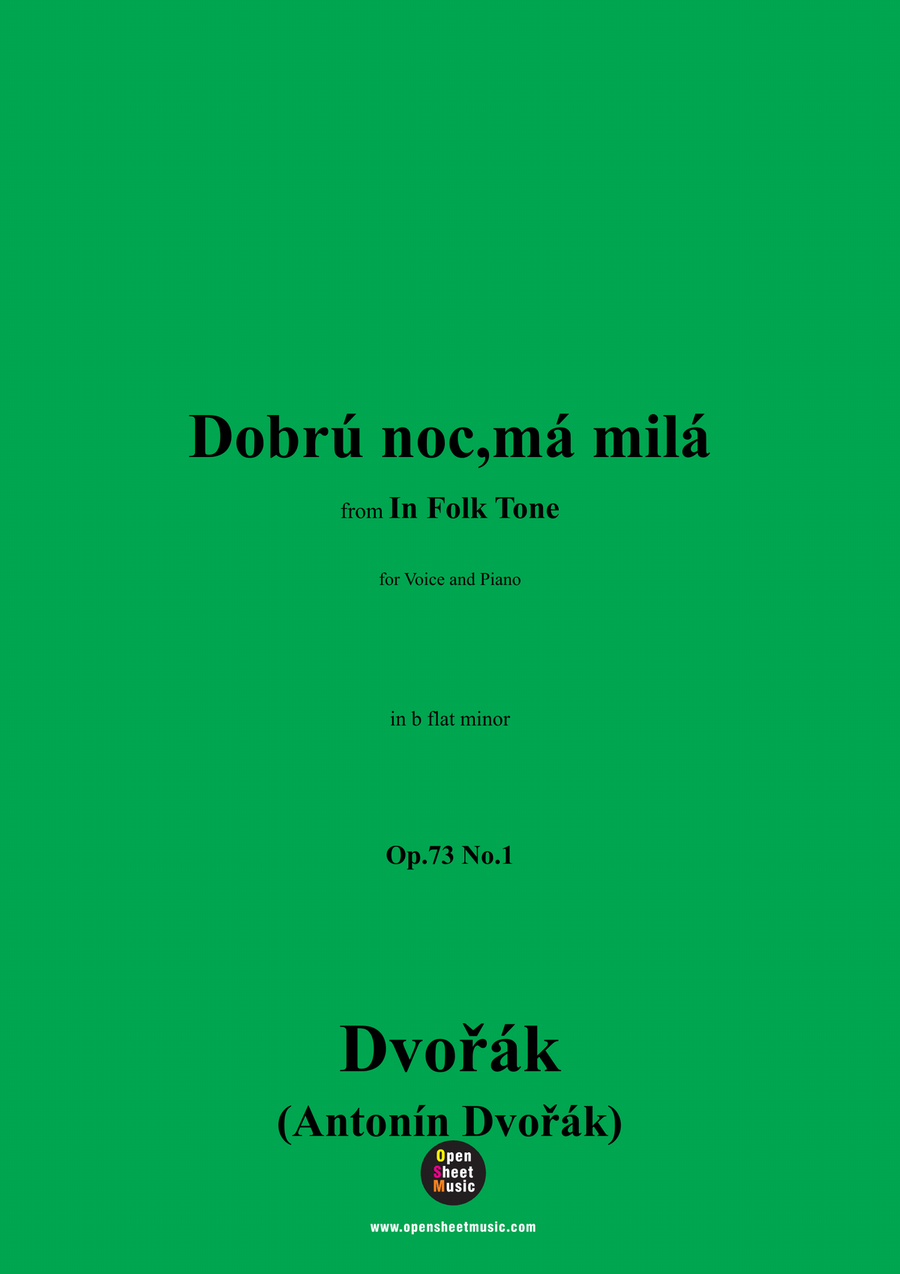 A. Dvořák-Dobrú noc,má milá,in b flat minor Piano, Vocal scores gallery preview page 1