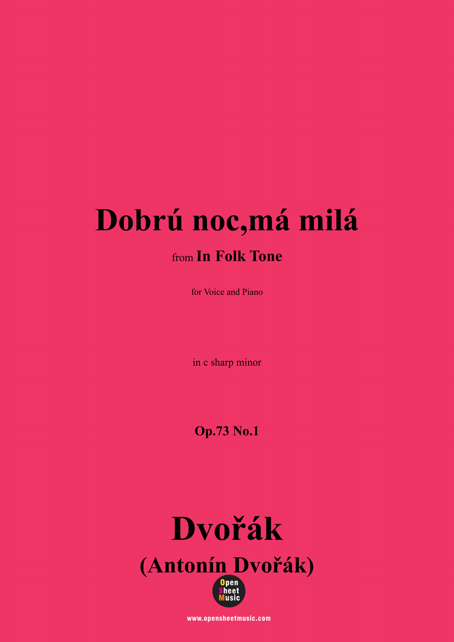 A. Dvořák-Dobrú noc,má milá,in c sharp minor Piano, Vocal scores gallery preview page 1