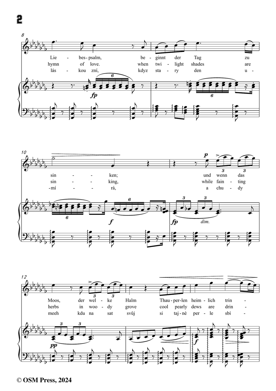 A. Dvořák-Má píseň zas mi láskou zní,in a flat minor Piano, Vocal scores gallery preview page 4