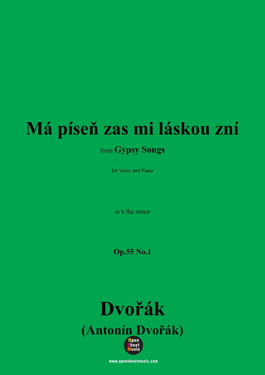 A. Dvořák-Má píseň zas mi láskou zní,in b flat minor Piano, Vocal scores gallery preview page 1