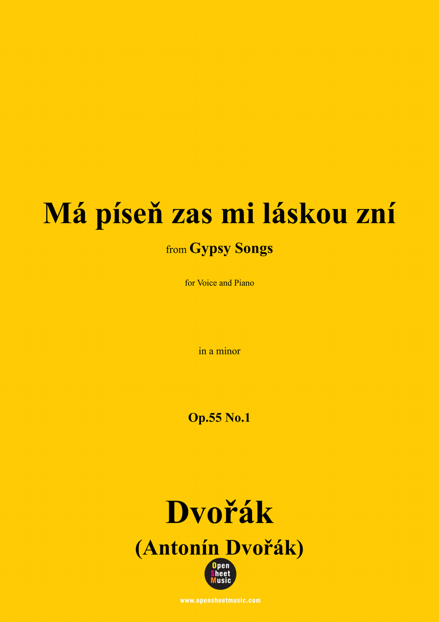 A. Dvořák-Má píseň zas mi láskou zní,in a minor Piano, Vocal scores gallery preview page 1