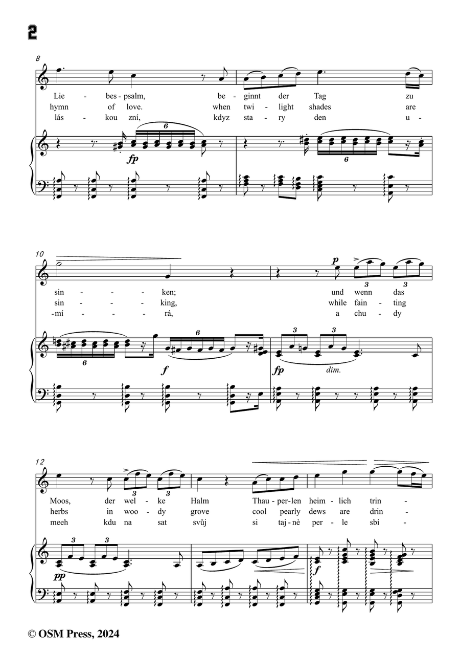 A. Dvořák-Má píseň zas mi láskou zní,in a minor Piano, Vocal scores gallery preview page 4