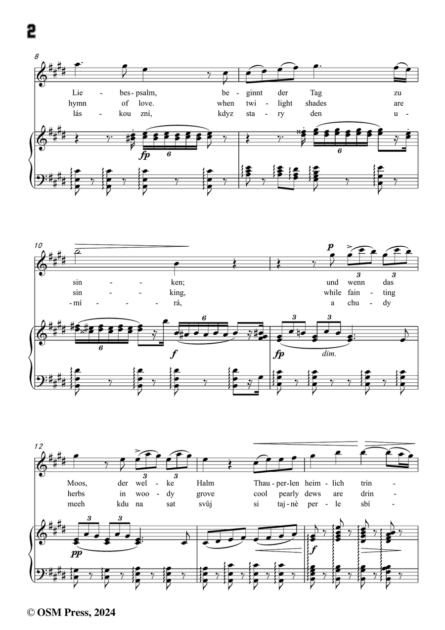 A. Dvořák-Má píseň zas mi láskou zní,in c sharp minor Piano, Vocal scores gallery preview page 4