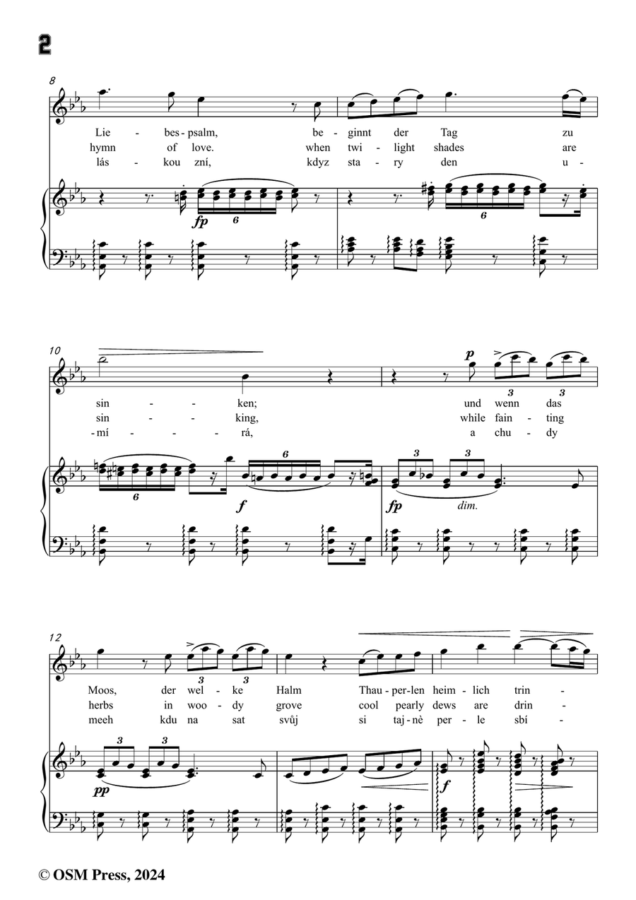 A. Dvořák-Má píseň zas mi láskou zní,in c minor Piano, Vocal scores gallery preview page 4