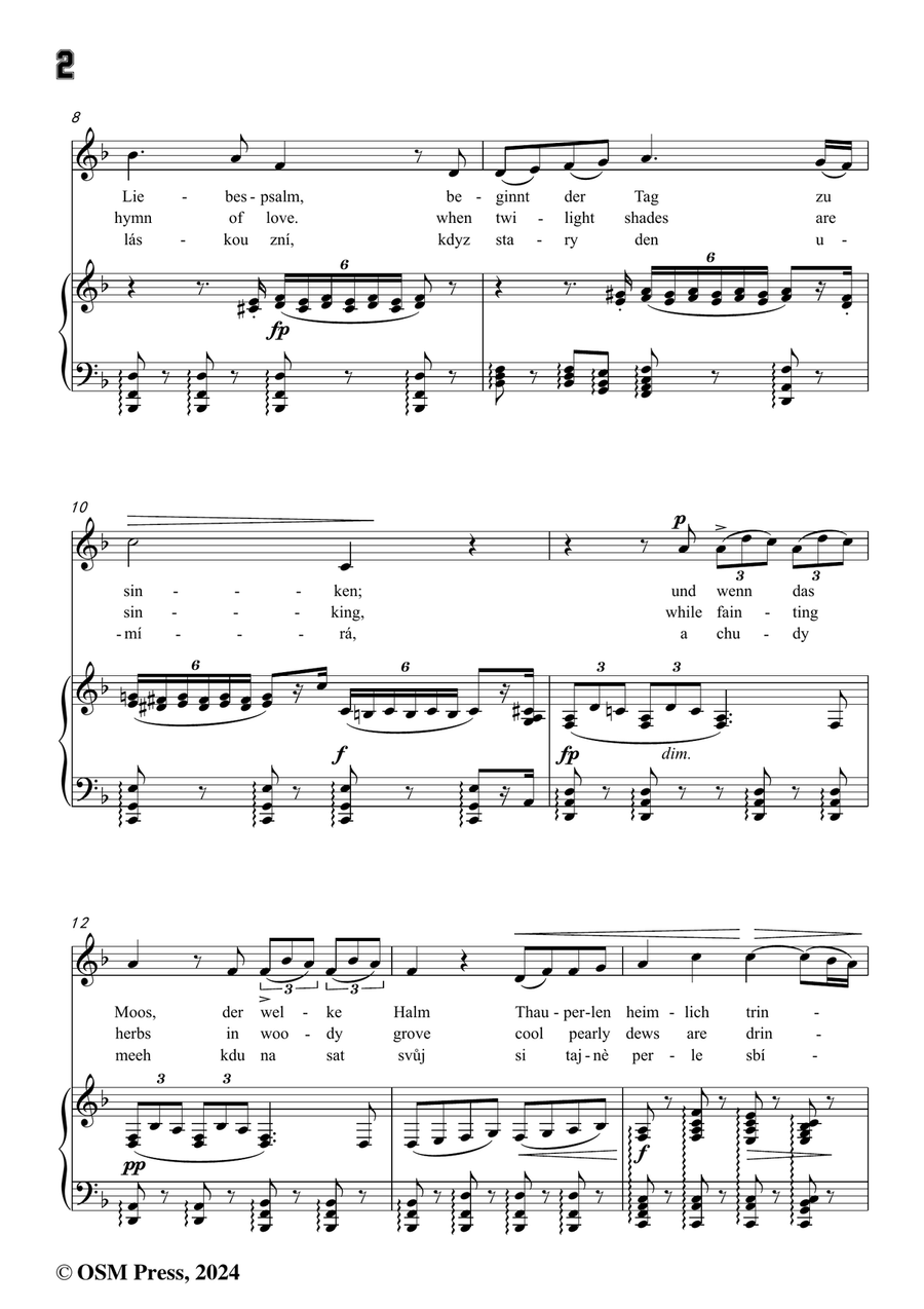 A. Dvořák-Má píseň zas mi láskou zní,in d minor Piano, Vocal scores gallery preview page 4