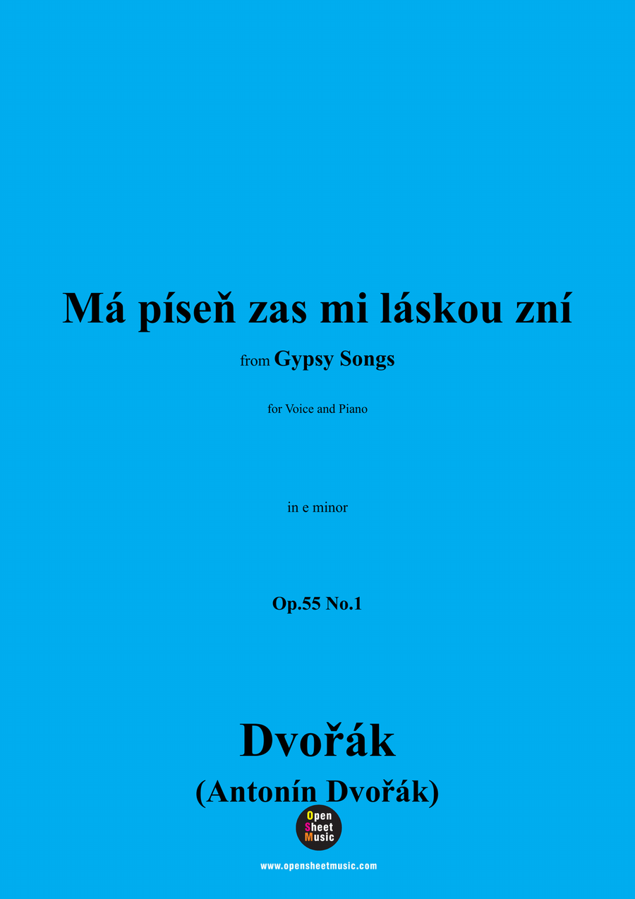 A. Dvořák-Má píseň zas mi láskou zní,in e minor Piano, Vocal scores gallery preview page 1