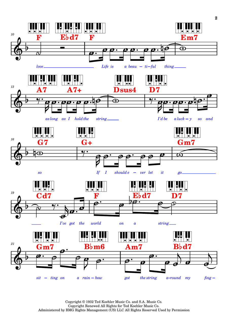 I've Got The World On A String Piano scores gallery preview page 2