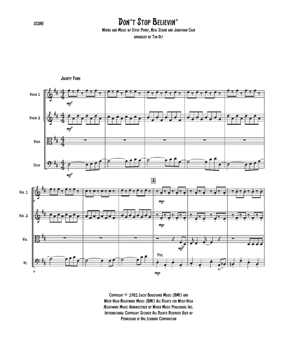 Don't Stop Believin' Don't Stop Believin' Woodwind Quintet scores gallery preview page 1
