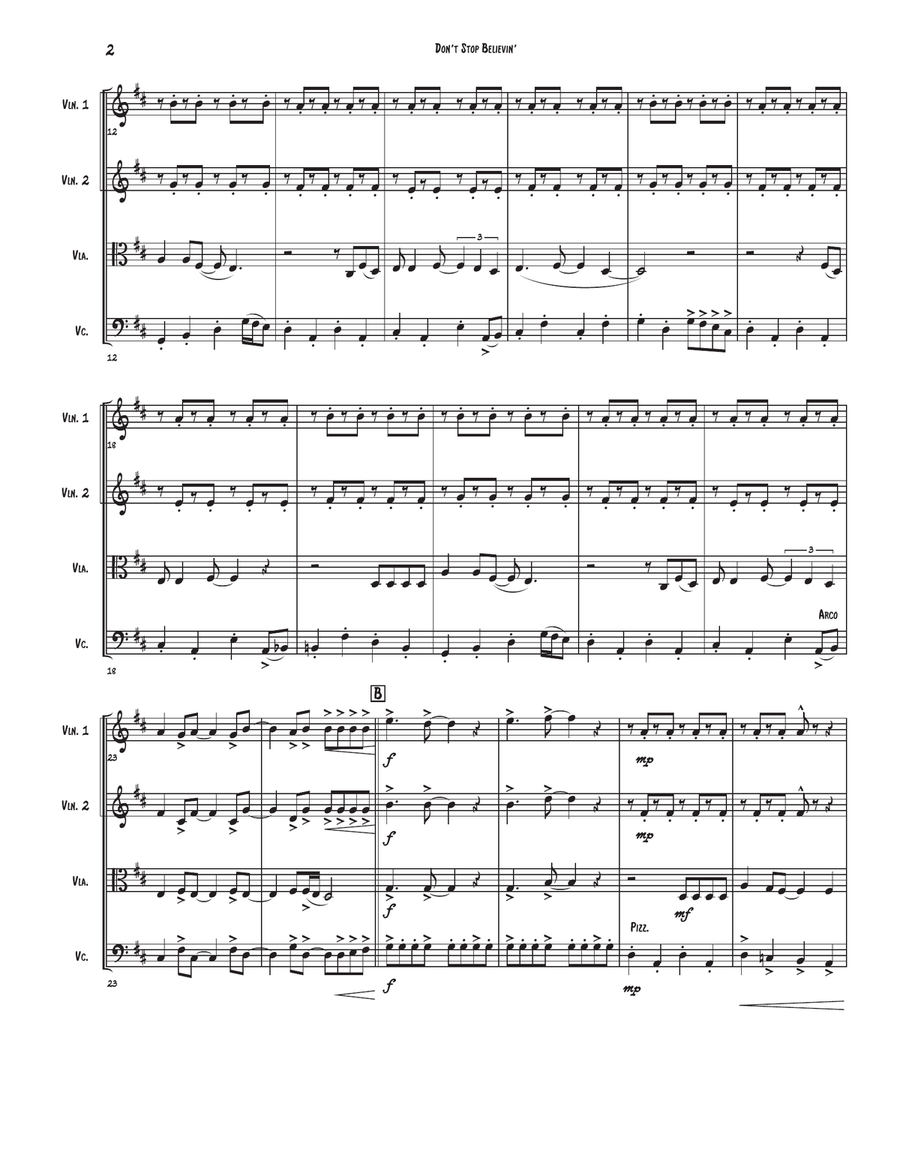 Don't Stop Believin' Don't Stop Believin' Woodwind Quintet scores gallery preview page 2