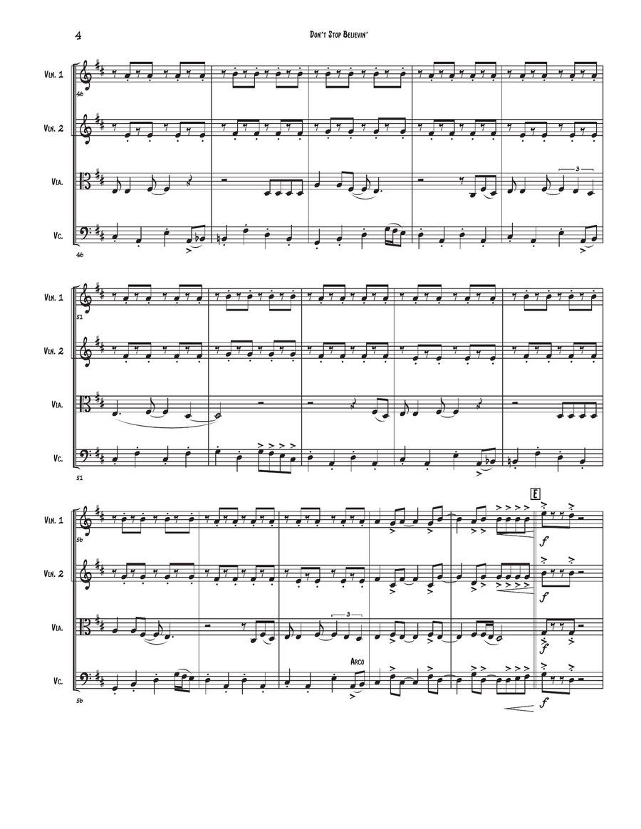 Don't Stop Believin' Don't Stop Believin' Woodwind Quintet scores gallery preview page 4