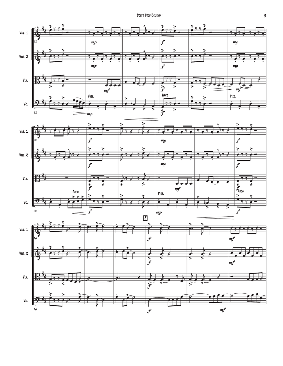 Don't Stop Believin' Don't Stop Believin' Woodwind Quintet scores gallery preview page 5