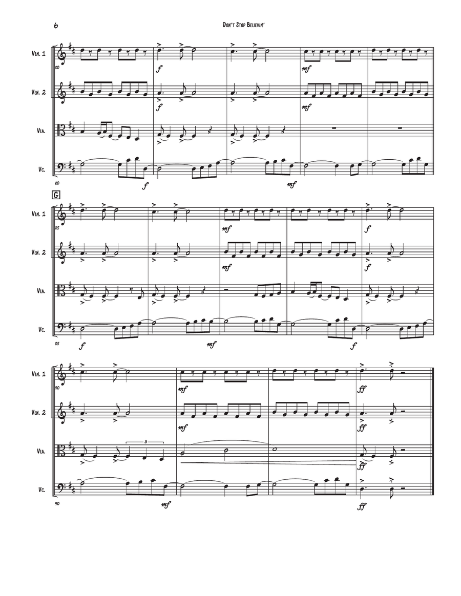 Don't Stop Believin' Don't Stop Believin' Woodwind Quintet scores gallery preview page 6