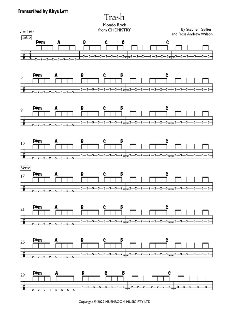Trash Trash Acoustic Guitar scores gallery preview page 1