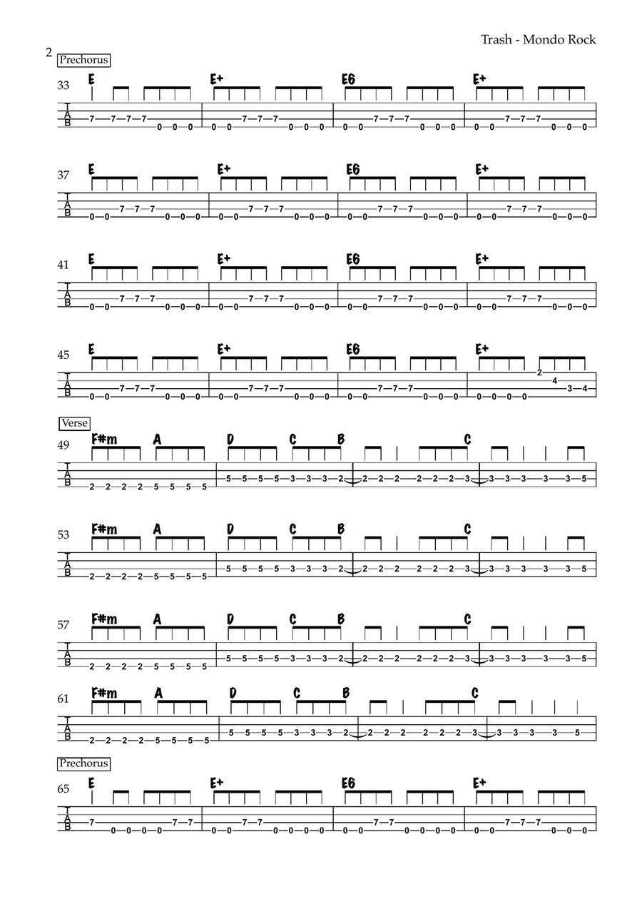 Trash Trash Acoustic Guitar scores gallery preview page 2